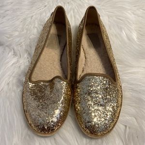 UGG Alloway Flats Gold Glitter